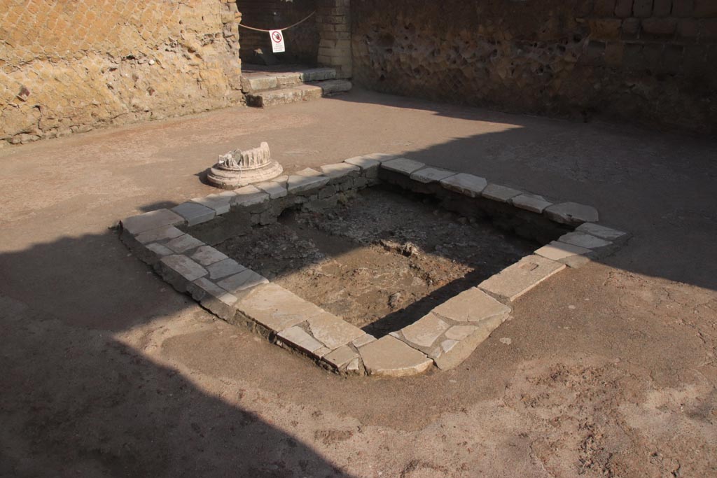 II.1 Herculaneum, October 2023. Looking north-west across impluvium in atrium. Photo courtesy of Klaus Heese.