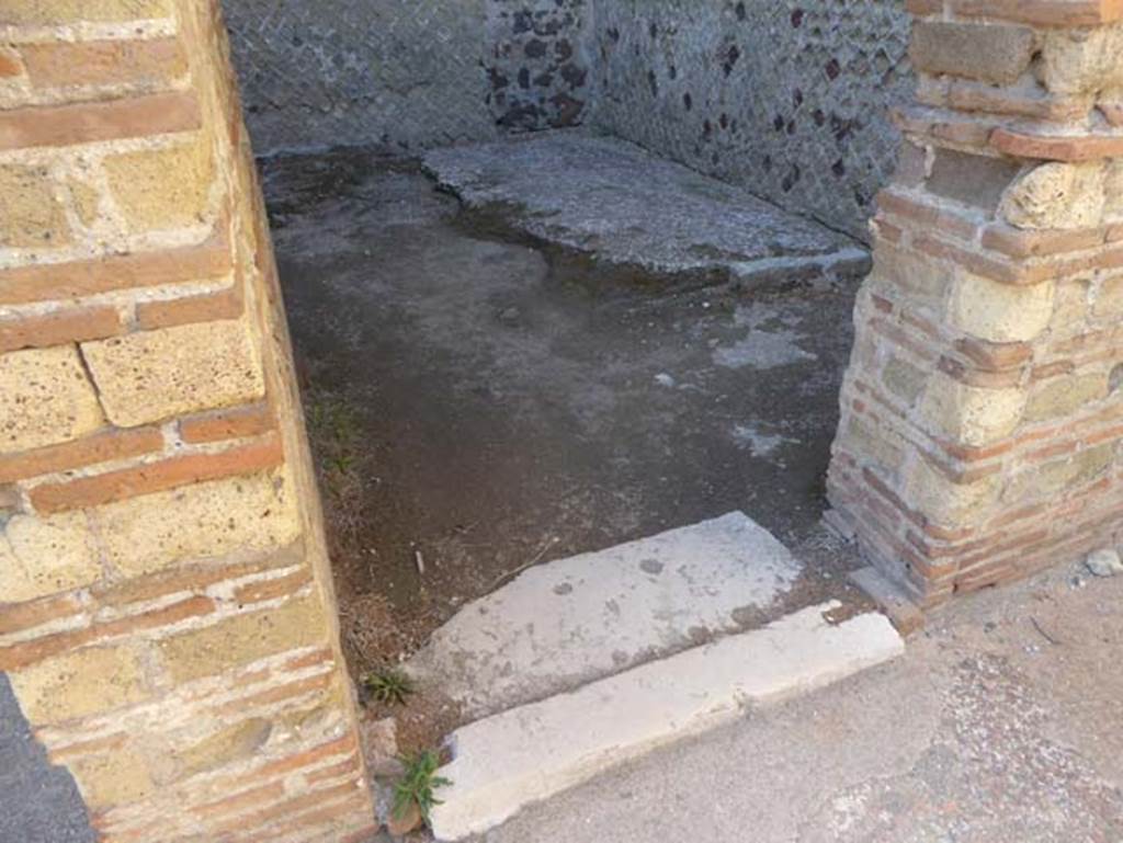 II.2 Herculaneum, September 2015. Threshold of doorway of room in north-east corner from peristyle. Looking west. Photo courtesy of Michael Binns.