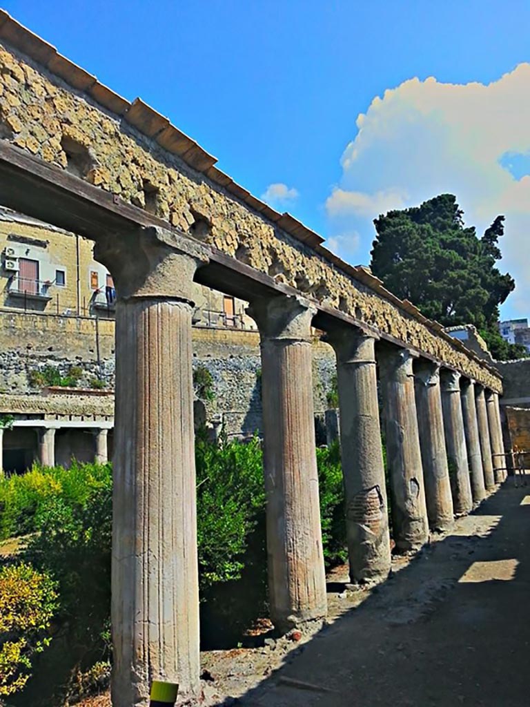II.2 Herculaneum. Photo taken between October 2014 and November 2019.
Looking north along columns on east portico. Photo courtesy of Giuseppe Ciaramella.