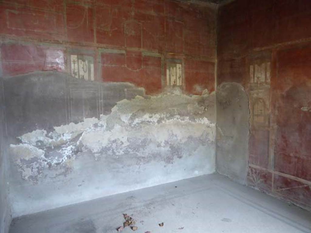 IV.2/1, Herculaneum, September 2016. Cubiculum 10, looking towards east wall and south-east corner. Photo courtesy of Michael Binns.

