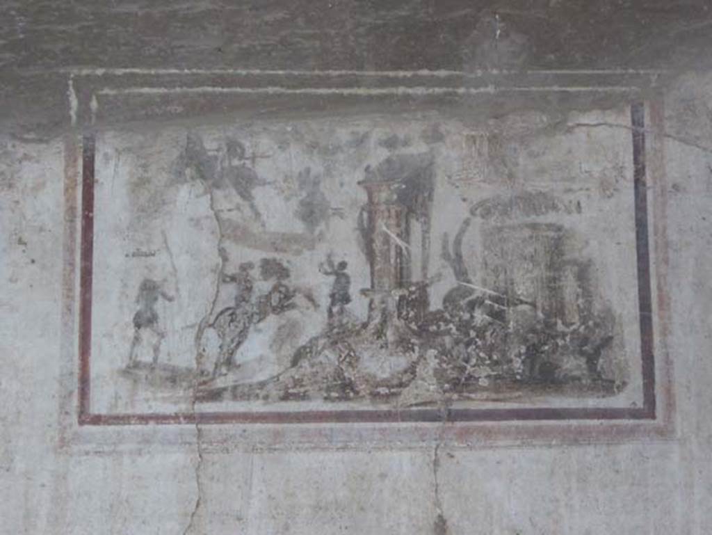 IV.2/1, Herculaneum, September 2016. Oecus 14, central painting on north wall. Photo courtesy of Michael Binns.