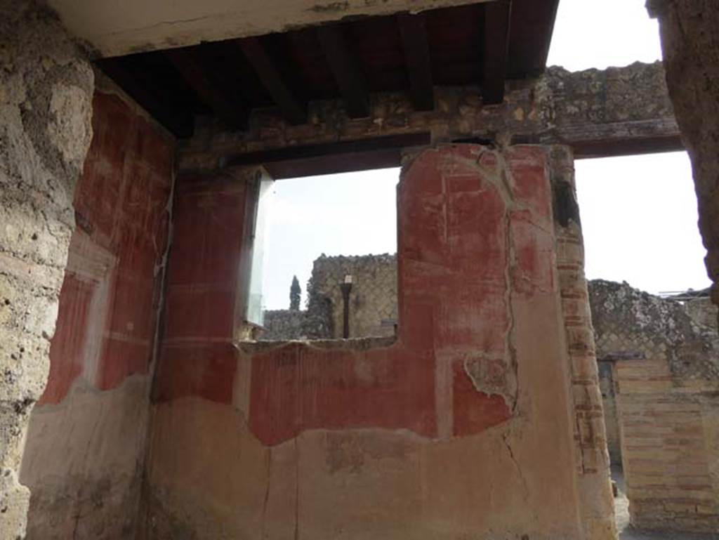 IV.4, Herculaneum, October 2014. Looking towards north-east corner and east wall. Photo courtesy of Michael Binns
