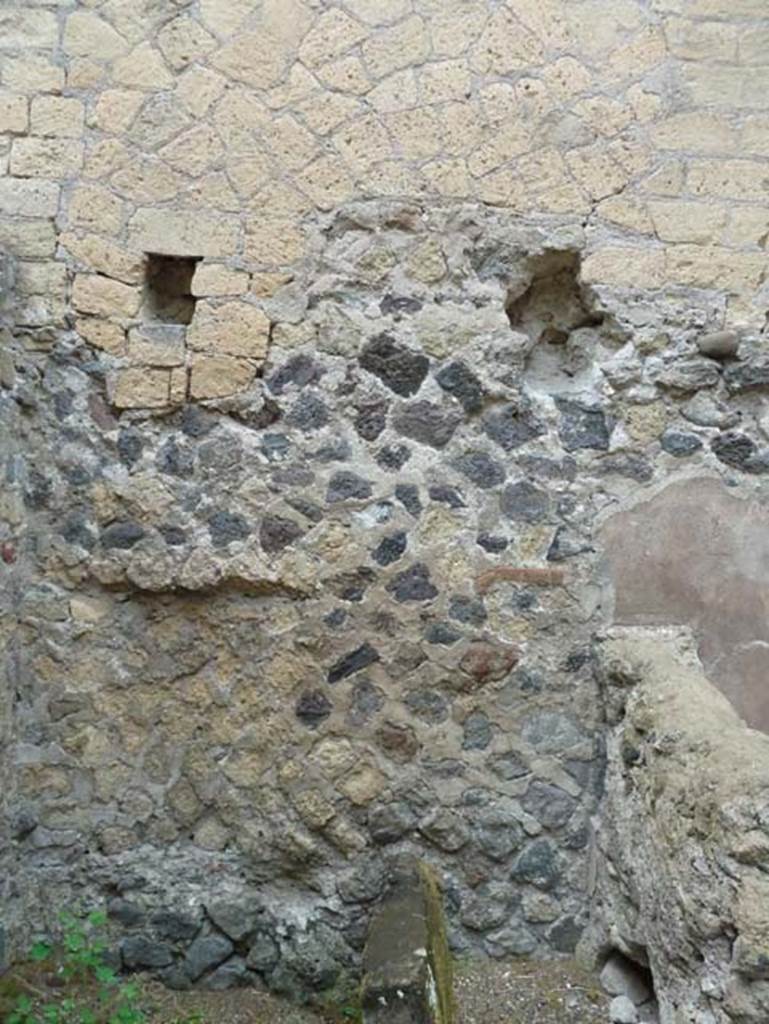 IV.4 Herculaneum. September 2015. Room 5, detail of west wall.