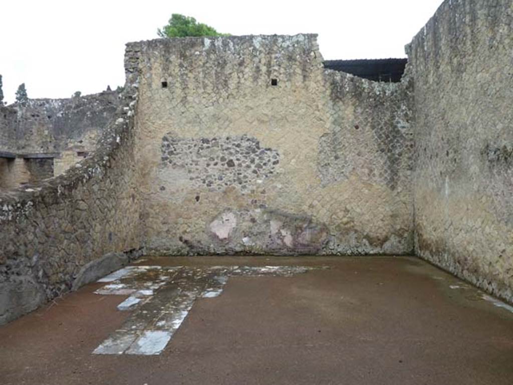 IV.4 Herculaneum. September 2015. Room 20, east wall of triclinium.