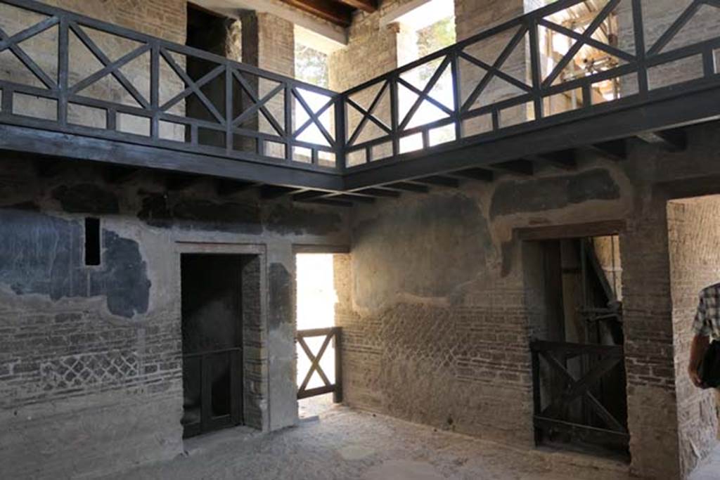 IV.21, Herculaneum, June 2017. Room 24, atrium, looking north-east, with west end of entrance corridor, on right. Photo courtesy of Michael Binns.