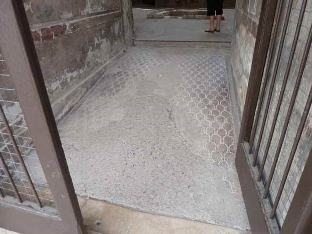 V.1. May 2010.  The Samnite House doorway, with a floor of opus signinum in the entrance corridor.