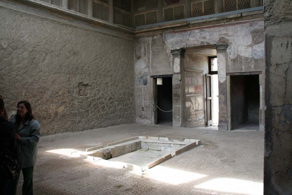 V.1 Herculaneum. April 2013. Looking south-west across atrium. Photo courtesy of Klaus Heese.