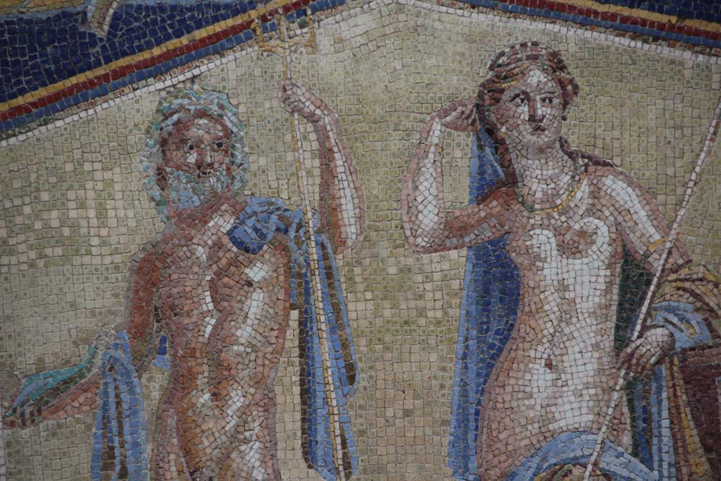 V.7 Herculaneum. April 2014. Detail from mosaic panel of Neptune and Amphitrite. Photo courtesy of Klaus Heese. 