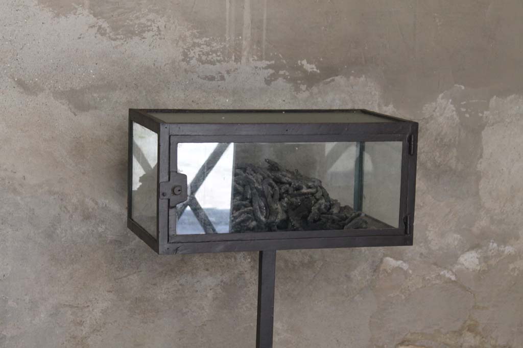 VI.15, Herculaneum. March 2014. Carbonised rope, on display near south wall.
Foto Annette Haug, ERC Grant 681269 DÉCOR.