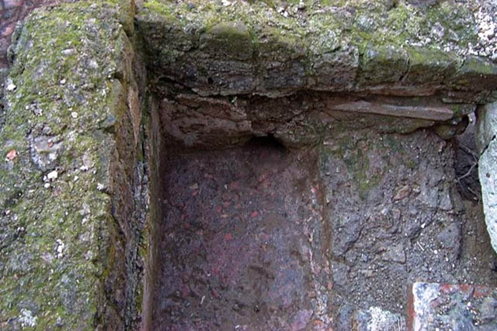 VI.30, Herculaneum. February 2003. Detail of vat/basin, looking south. Photo courtesy of Nicolas Monteix.