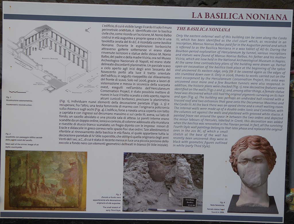 VII.16 Herculaneum, September 2015. Description board. Photo courtesy of Michael Binns.