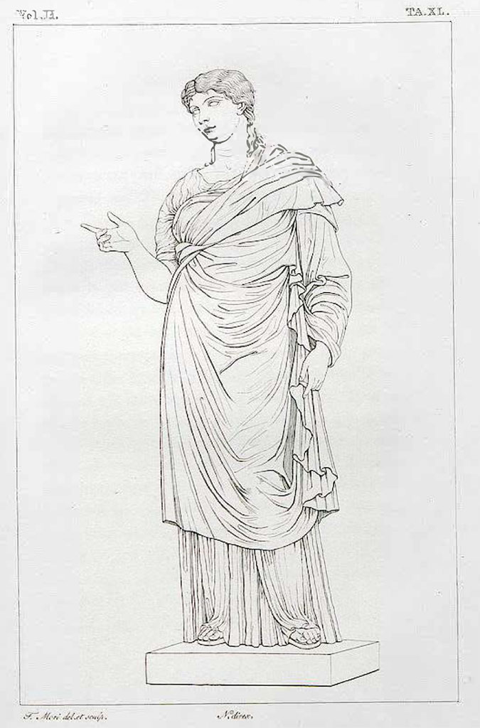VII.16 Herculaneum. Found in 1739. One of four sisters of M, Nonius Balbus.
See Real Museo Borbonico II, 1825, Tav. XL.
