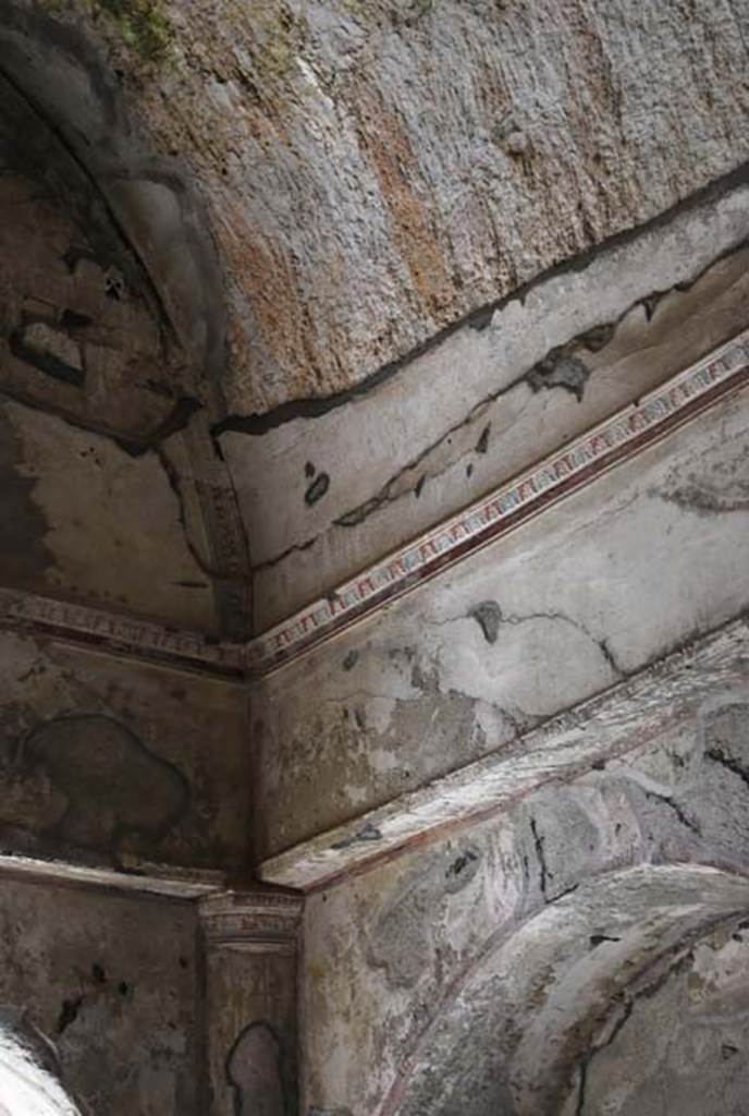 Suburban Baths, Herculaneum. April 2008. Detail from upper south-west corner of possible waiting room or diaeta. Photo courtesy of Nicolas Monteix.