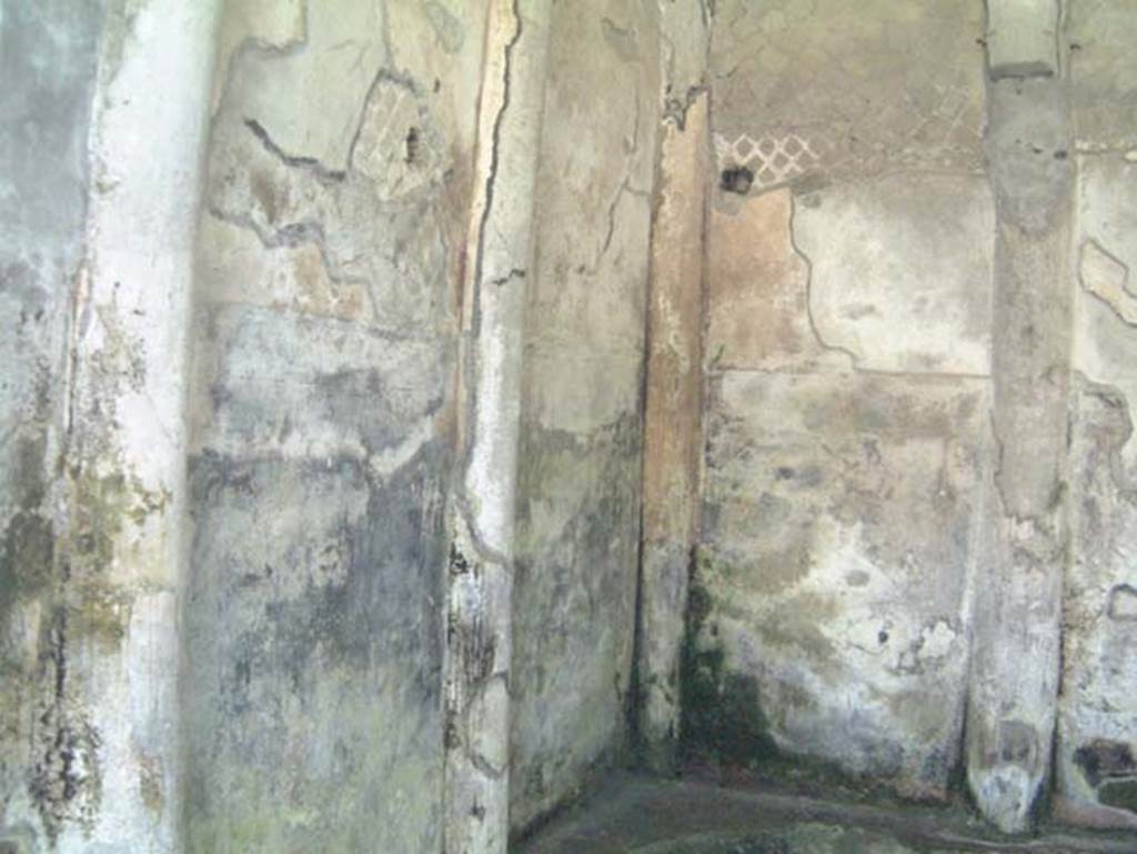Suburban Baths, Herculaneum, May 2001. North-west corner of possible waiting room or diaeta, the room with three windows overlooking the sea.  Photo courtesy of Current Archaeology.

