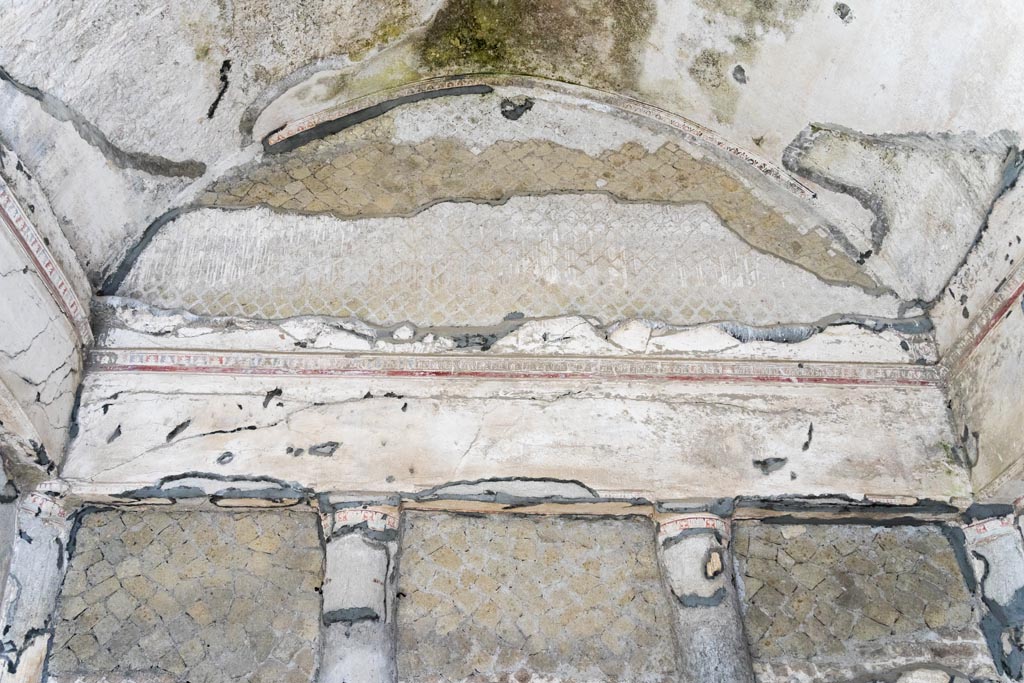 Herculaneum Suburban Baths. October 2023. 
Upper vaulted north wall of possible waiting room or diaeta. Photo courtesy of Johannes Eber. 
