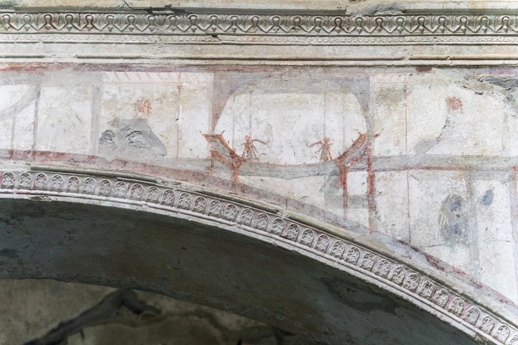Herculaneum Suburban Baths. October 2023. 
Frigidarium, detail from upper south end of the cold bath. Photo courtesy of Johannes Eber. 

