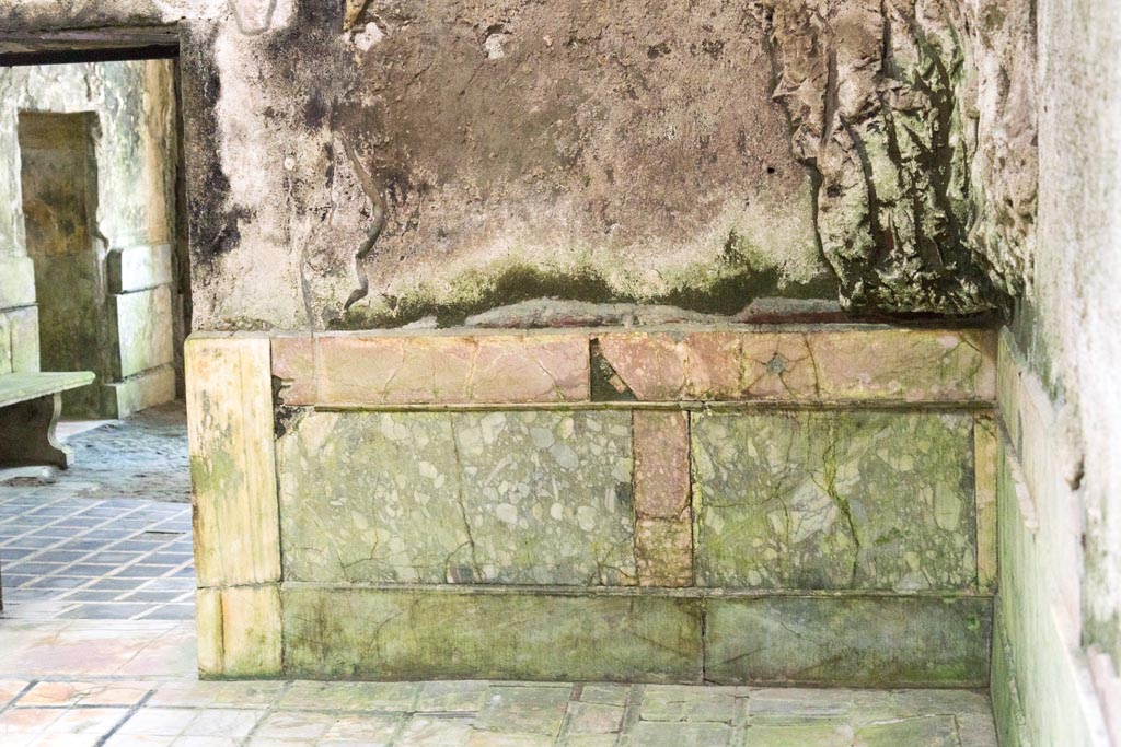 Herculaneum Suburban Baths. October 2023. 
Detail from south wall in south-west corner of frigidarium. Photo courtesy of Johannes Eber. 

