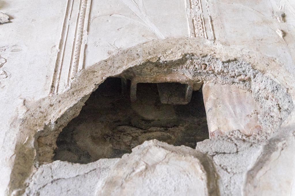 Herculaneum Suburban Baths. October 2023. Heating ducts in west wall of tepidarium. Photo courtesy of Johannes Eber.
