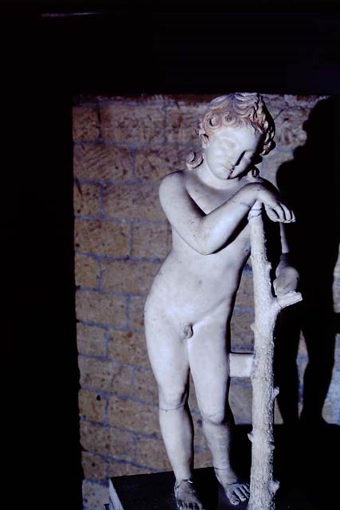 Herculaneum, 1968. Statue now seen on the memorial altar of Marcus Nonius Balbus.
Photo by Stanley A. Jashemski.
Source: The Wilhelmina and Stanley A. Jashemski archive in the University of Maryland Library, Special Collections (See collection page) and made available under the Creative Commons Attribution-Non-Commercial License v.4. See Licence and use details.
J68f1846