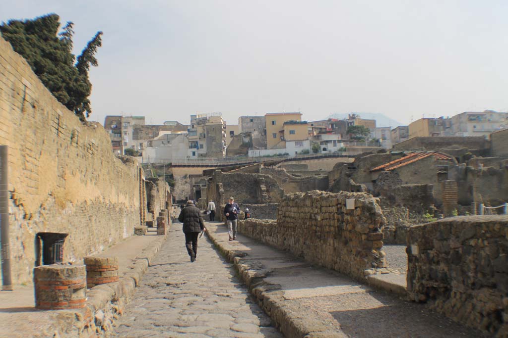 Cardo III, Herculaneum. March 2019. Looking north, with II.1, on left, and III.1, on right. 
Foto Annette Haug, ERC Grant 681269 DÉCOR.
