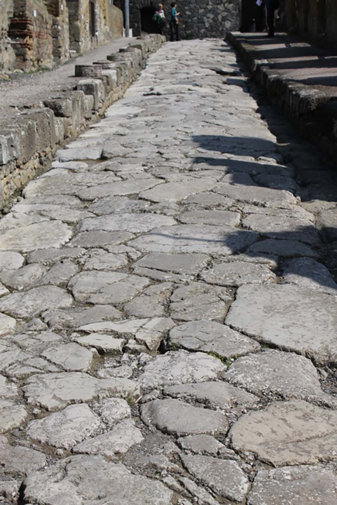 Cardo V, Herculaneum. March 2014. Detail of roadway, looking north.   
Foto Annette Haug, ERC Grant 681269 DÉCOR
