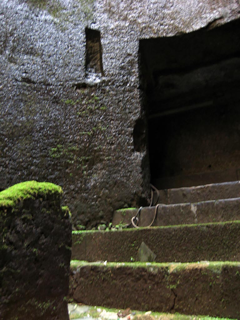 Herculaneum Theatre, July 2009.
Central cavea of the theatre, see above painting by Gigante. Photo courtesy of Sera Baker.
