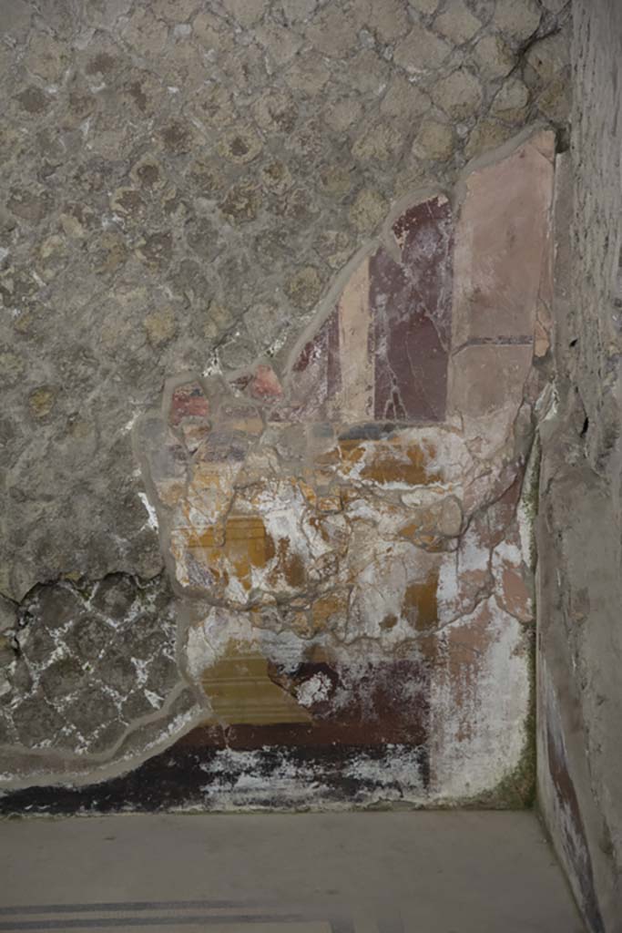 Villa dei Papiri, March 2019. Room (g), detail from north wall at east end.
Foto Annette Haug, ERC Grant 681269 DÉCOR.
