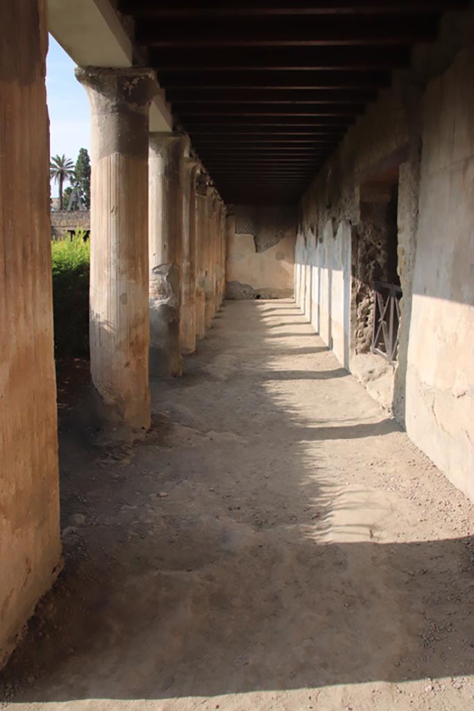 II.2 Herculaneum, October 2023. 
Looking south along west portico. Photo courtesy of Klaus Heese.
