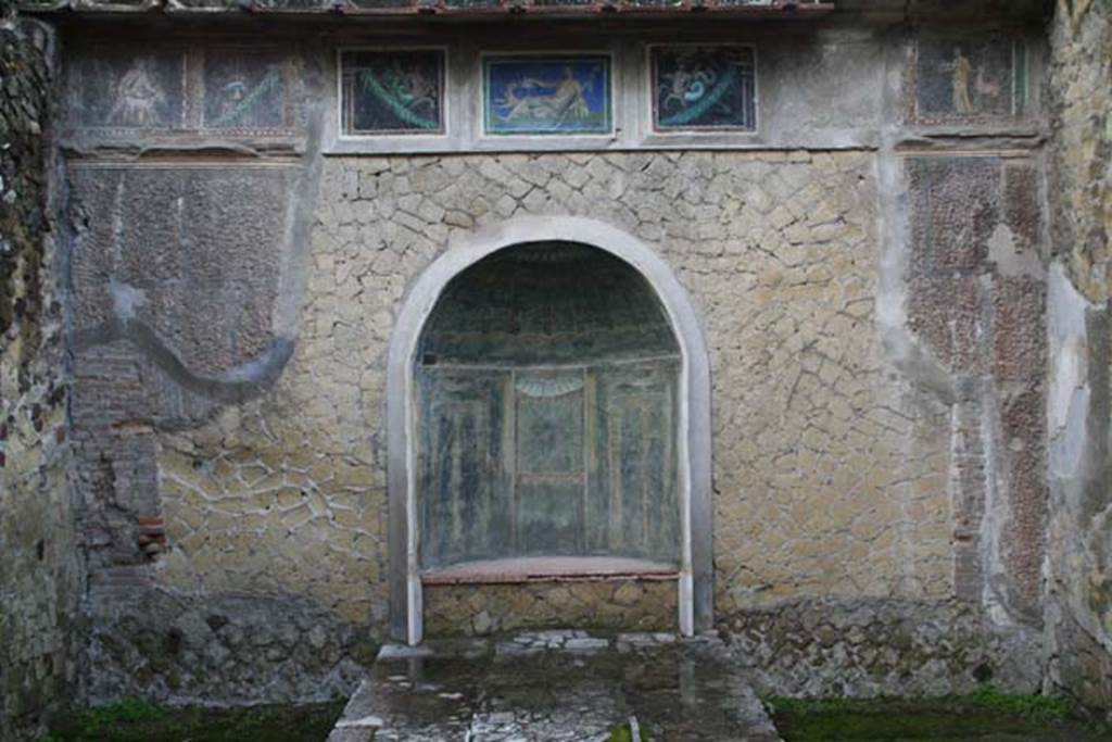 III.3 Herculaneum. March 2008. Nymphaeum against east wall. Photo courtesy of Sera Baker.