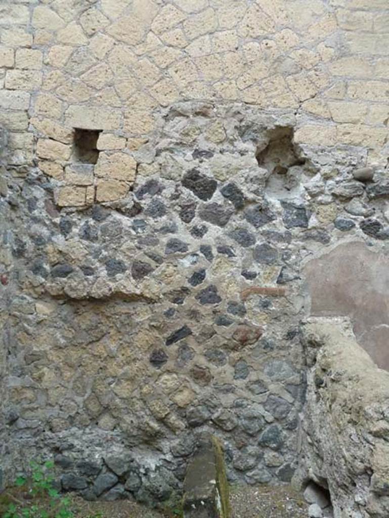 IV.4 Herculaneum. September 2015. Room 5, detail of west wall.