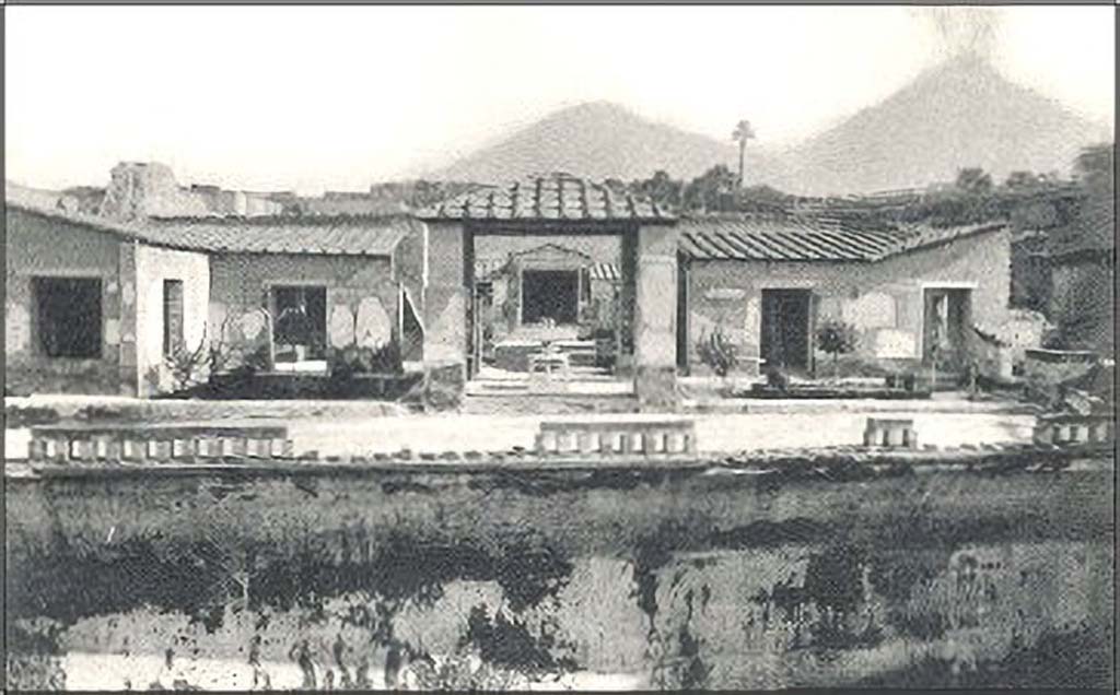 IV.21 Herculaneum.  Undated postcard, entitled �Nuovi scavi, Casa del Cervi.�
Looking north towards terrace and garden area. Photo courtesy of Peter Woods.   
