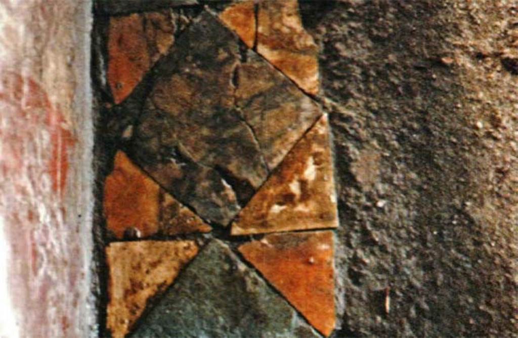 Herculaneum IV.21 oecus 16, opus sectile in style Q2.
Photo � Sposito, Francesca, Area archeologica, Casa dei Cervi (IV,21), oecus 16, opus sectile con motivo Q2, in TESS � scheda 18416 (http://tess.beniculturali.unipd.it/web/scheda/?recid=18416), 2016
