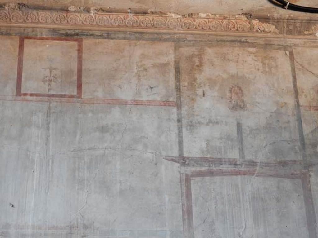 IV.21, Herculaneum. May 2018. Room 6, detail from upper east wall. Photo courtesy of Buzz Ferebee. 