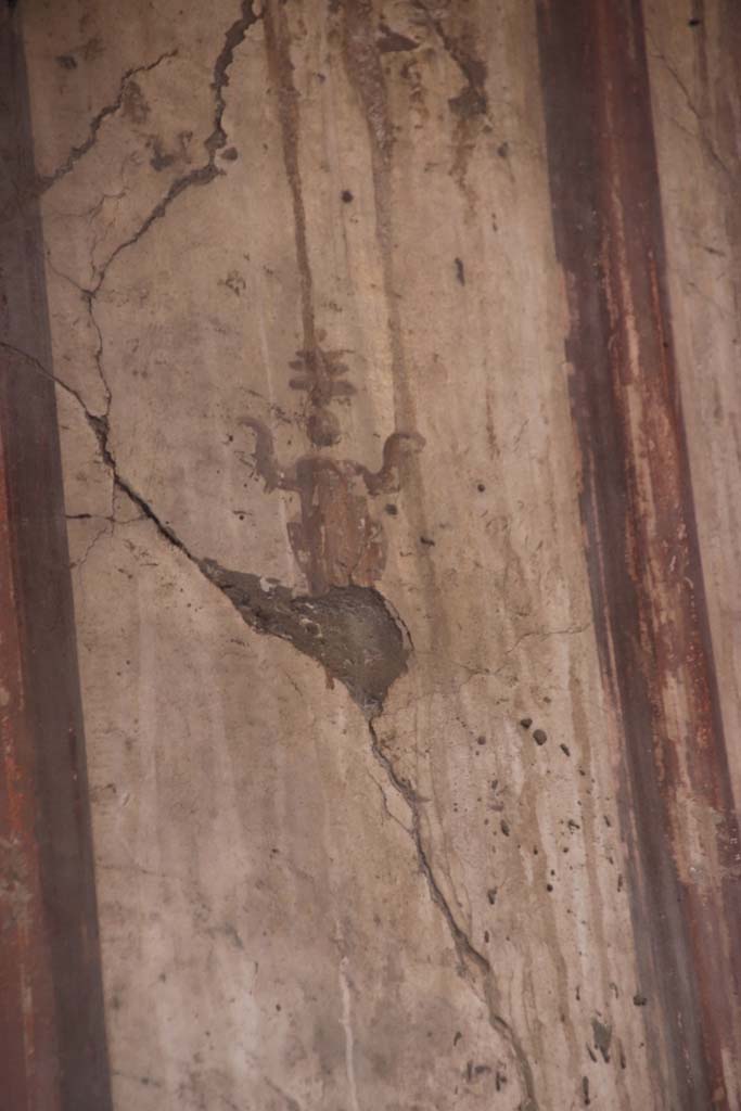 IV.21, Herculaneum. October 2020. 
Room 6, detail from panel under east side of window in south wall. Photo courtesy of Klaus Heese.

