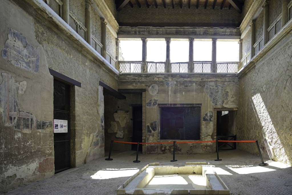 V.1 Herculaneum. August 2021. Looking east across impluvium in atrium. Photo courtesy of Robert Hanson.

