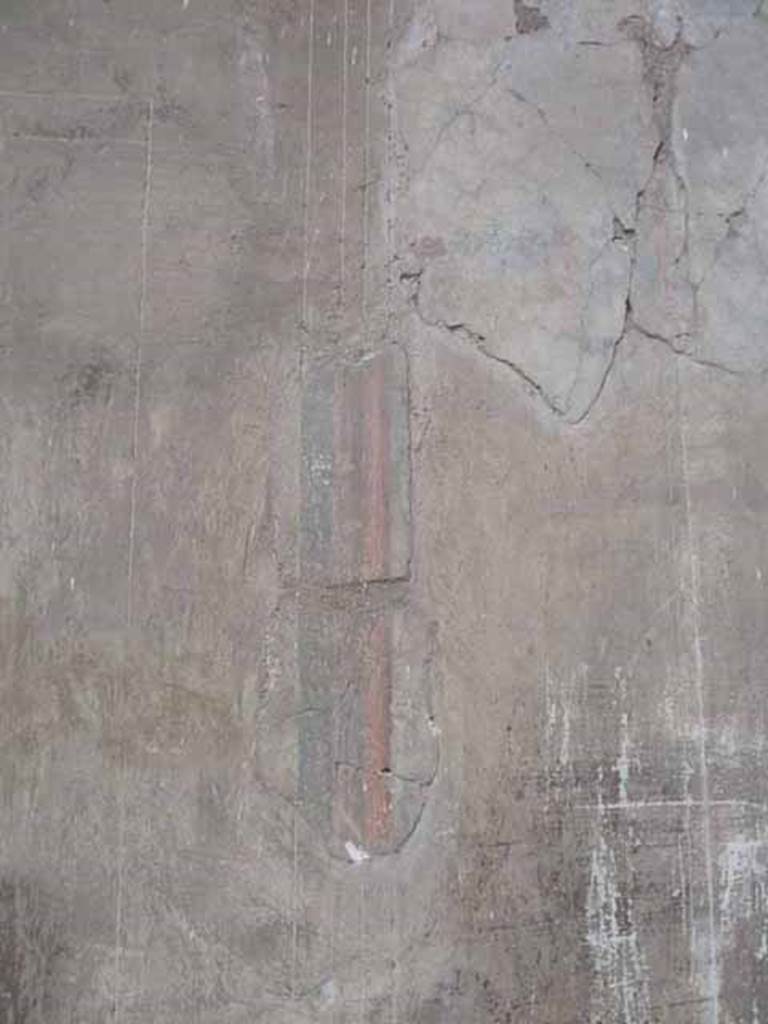 V.1 Herculaneum. May 2010. West wall of atrium, detail of remains of decoration.