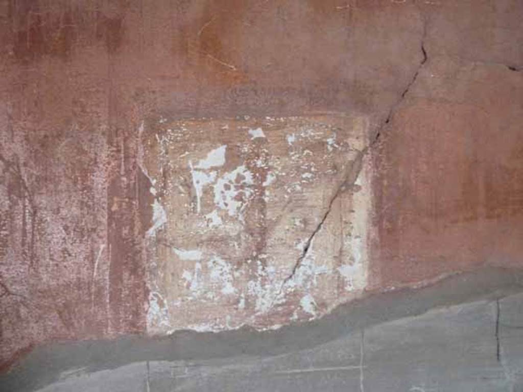 V.1 Herculaneum. May 2010. Room 2, remains of painting in centre of south wall.