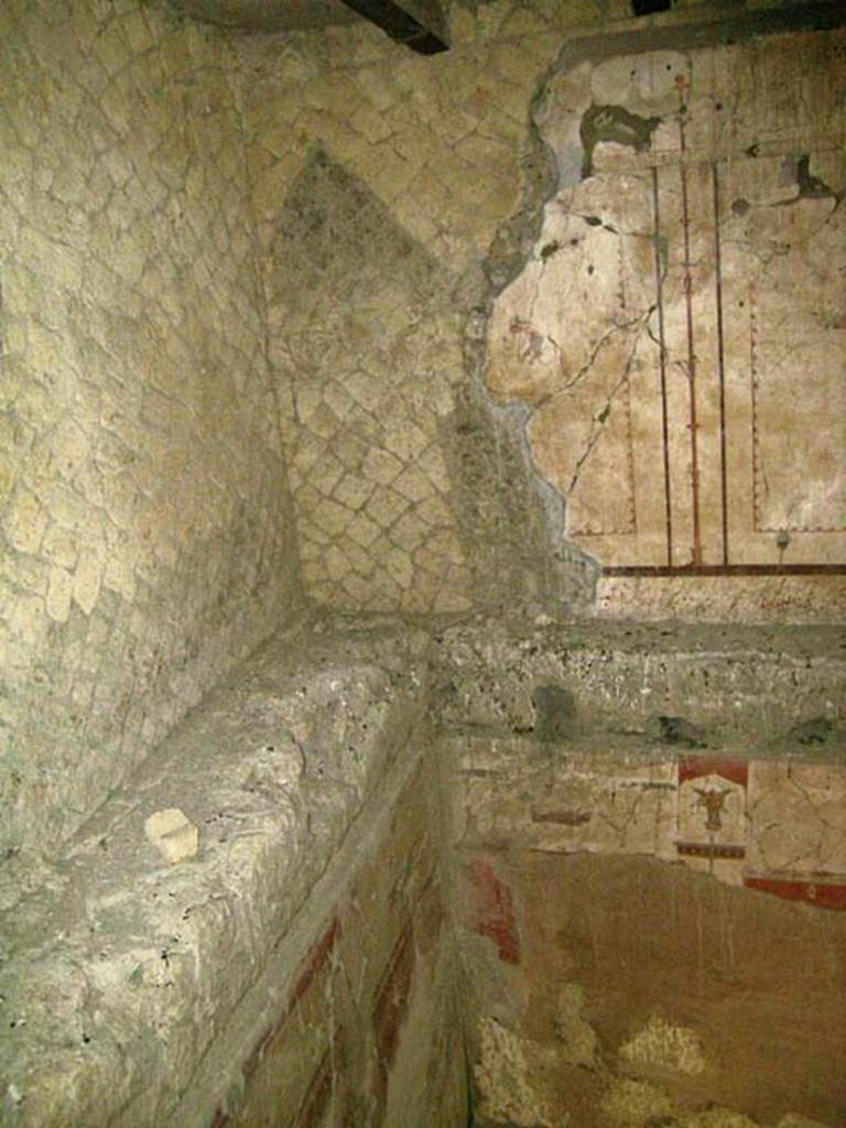 V.8, Herculaneum. December 2004. Looking towards north-west corner and north wall, above room 5.  Photo courtesy of Nicolas Monteix.
