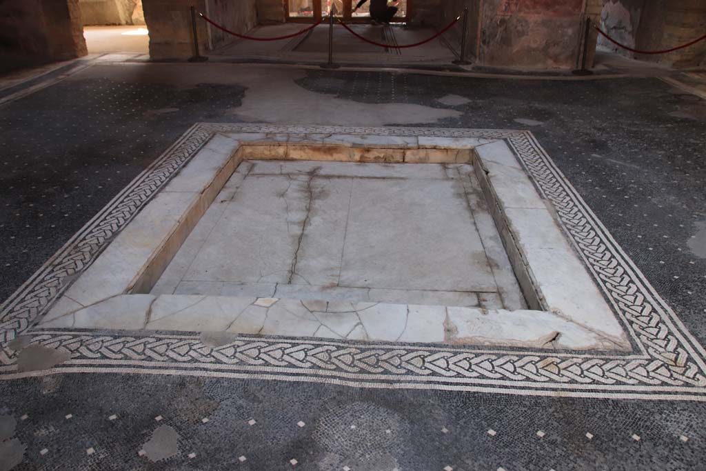 V.15 Herculaneum. October 2020. Looking south across impluvium in atrium. Photo courtesy of Klaus Heese.