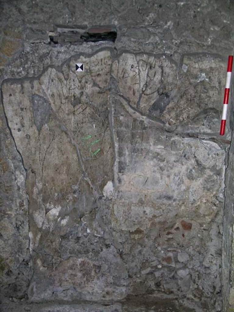 V.15, Herculaneum. May 2004. Detail from east wall. Photo courtesy of Nicolas Monteix.

