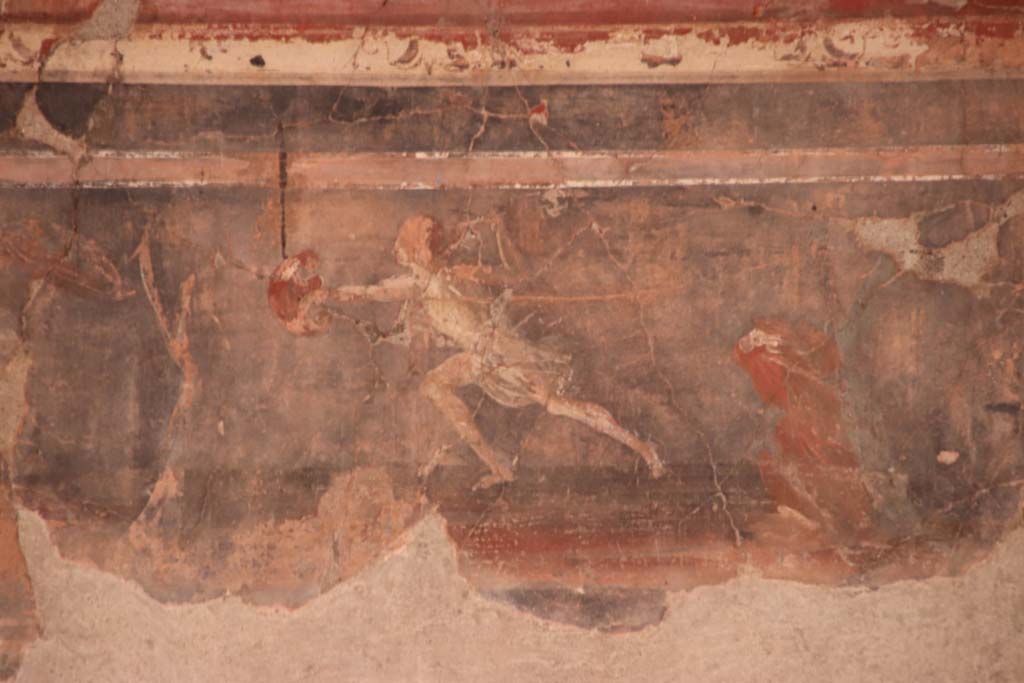 V.15 Herculaneum, October 2020. Upper south wall of tablinum at west end. Photo courtesy of Klaus Heese.