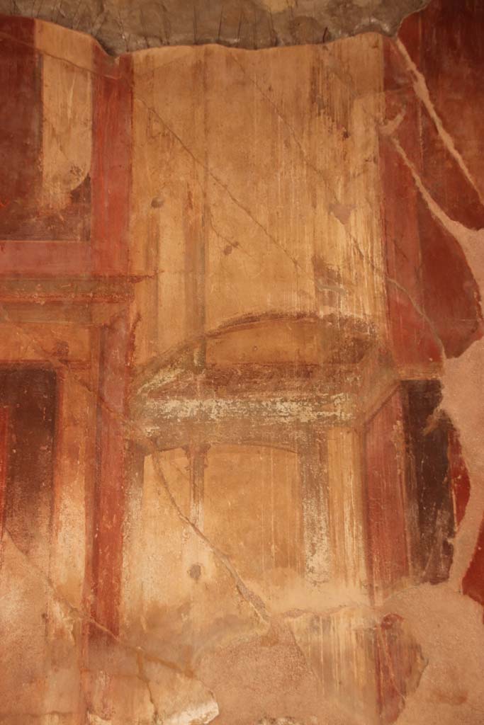 VII.2 Herculaneum. October 2020. 
Exedra 11, detail from painted decoration from south end of east wall. Photo courtesy of Klaus Heese. 
