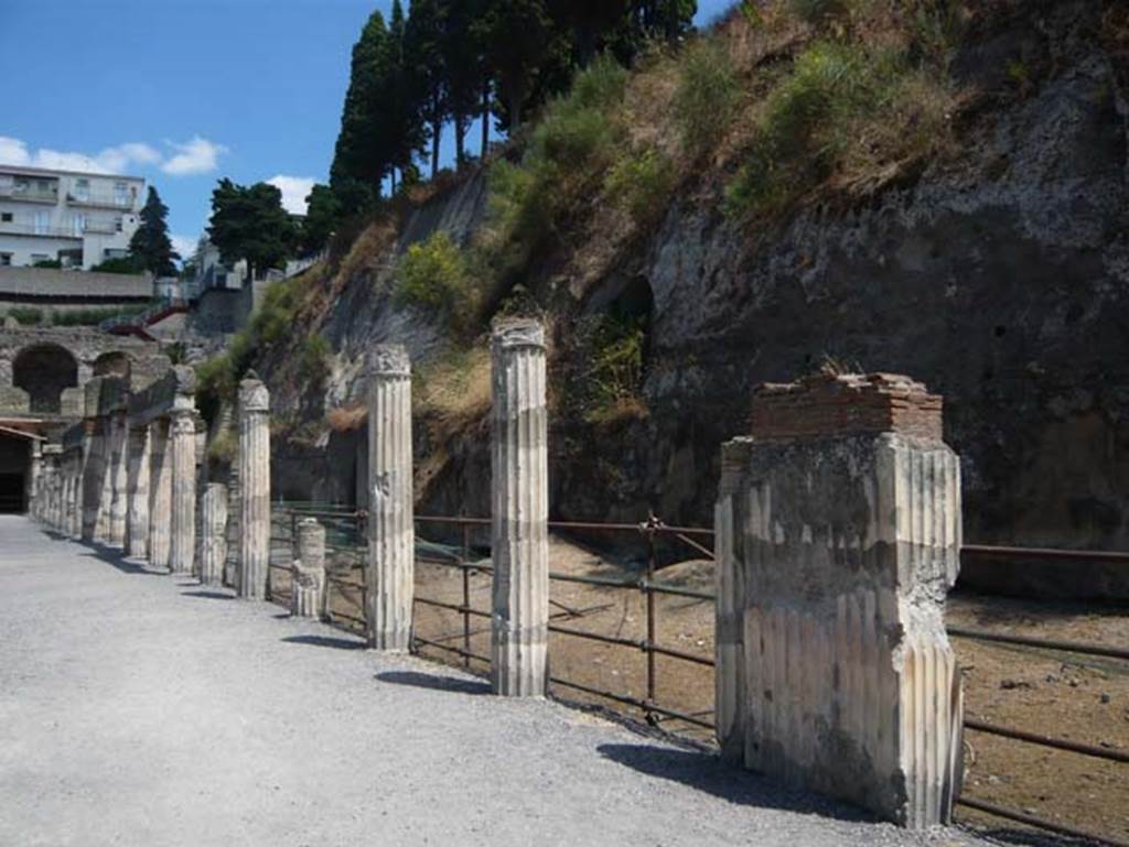 Ins. Orientalis II 4, Herculaneum, August 2013. Looking north along the portico.
Photo courtesy of Buzz Ferebee.
