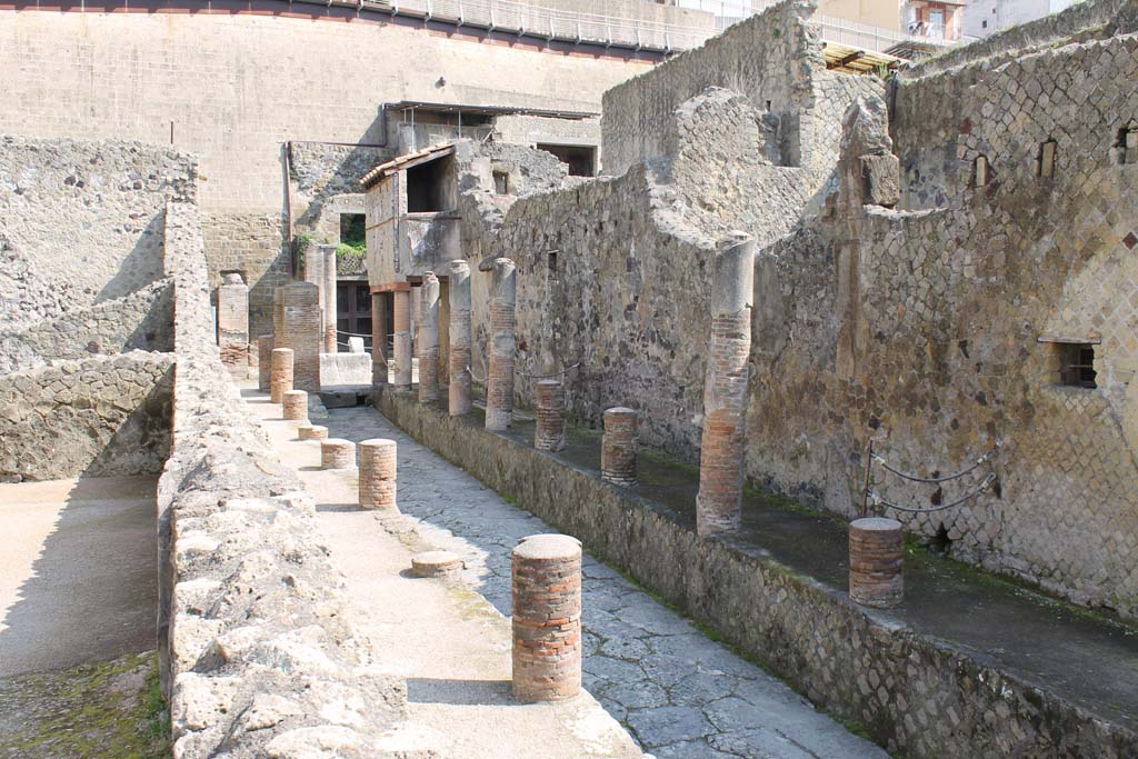 Cardo IV, Herculaneum. March 2014. Looking towards the north end with access onto Decumanus Maximus. 
Foto Annette Haug, ERC Grant 681269 DÉCOR.
