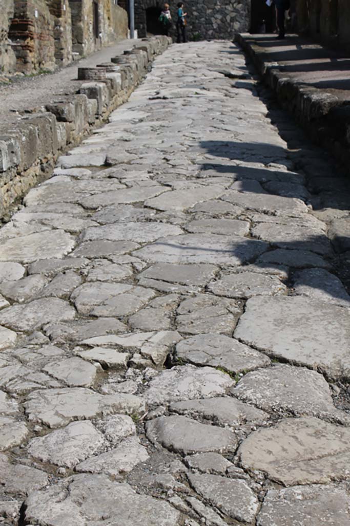 Cardo V, Herculaneum. March 2014. Detail of roadway, looking north.   
Foto Annette Haug, ERC Grant 681269 DÉCOR
