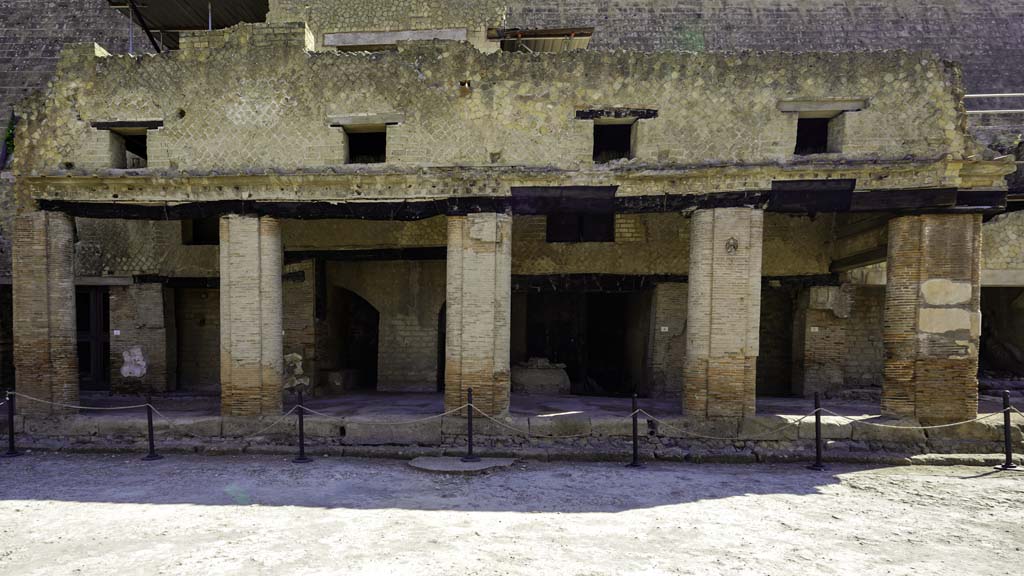 Decumanus Maximus, August 2021. Looking towards north side with doorways 1-5 under colonnade. Photo courtesy of Robert Hanson.